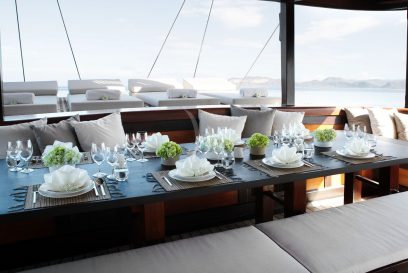 Dunia Baru - MYBA - Main deck dining table
